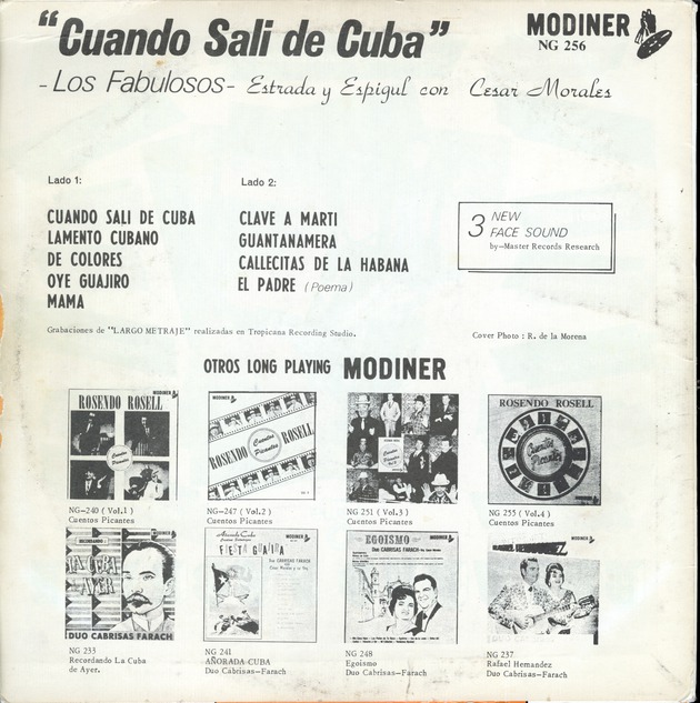Cuando salí de Cuba - Back Cover